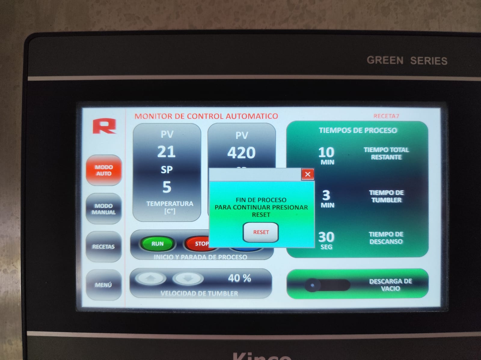 Control Automático y Regulación de Ciclos para Tumbler Marinador al Vacío - Imagen 1